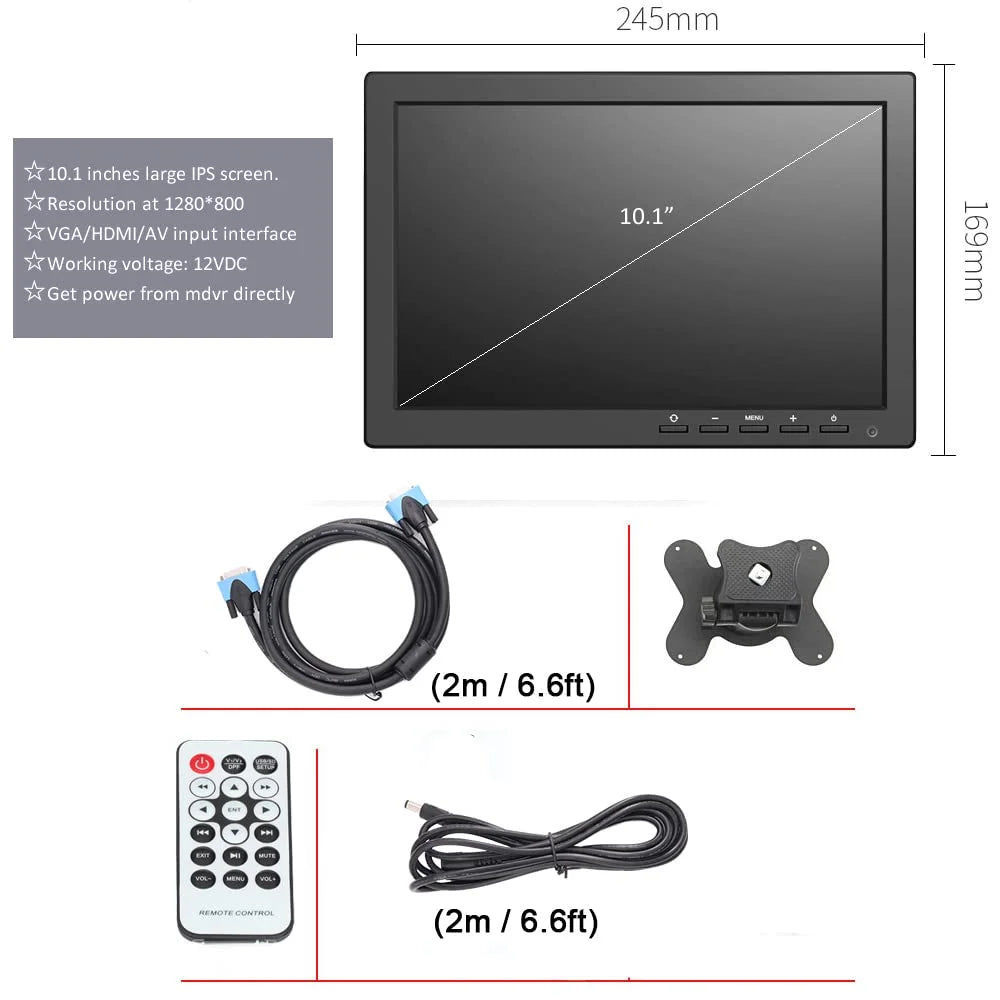 JOINLGO 4 Channel H.264 2.0MP 1080P AHD Mobile Vehicle Car DVR MDVR Video Recorder Kit with Night Vision Waterproof Side Front Rear View Car Camera 10 Inch Screen
