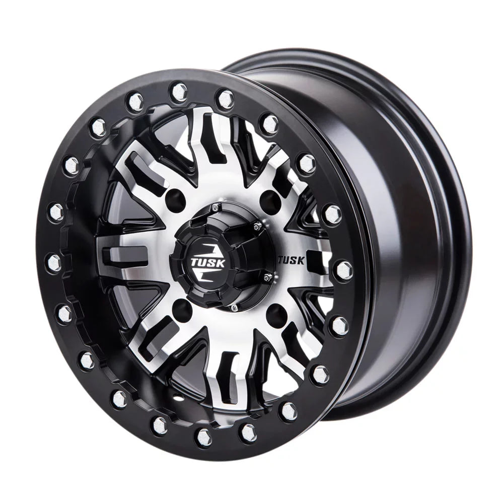 4/156 Tusk Teton Beadlock Wheel 15x7 5.0 + 2.0 Dark For YAMAHA Wolverine RMAX 2 1000 Sport 2022