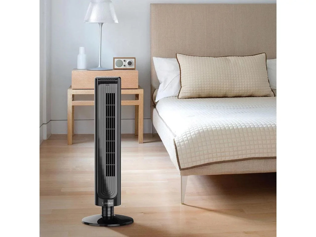 Lasko 32 Unit Slim Portable 3 Speed Oscillating Tower Fan with Remote