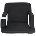 HomGarden Portable Stadium Seat Chair for Bleachers, 6 Reclining Folding Seat Waterproof, Midnight
