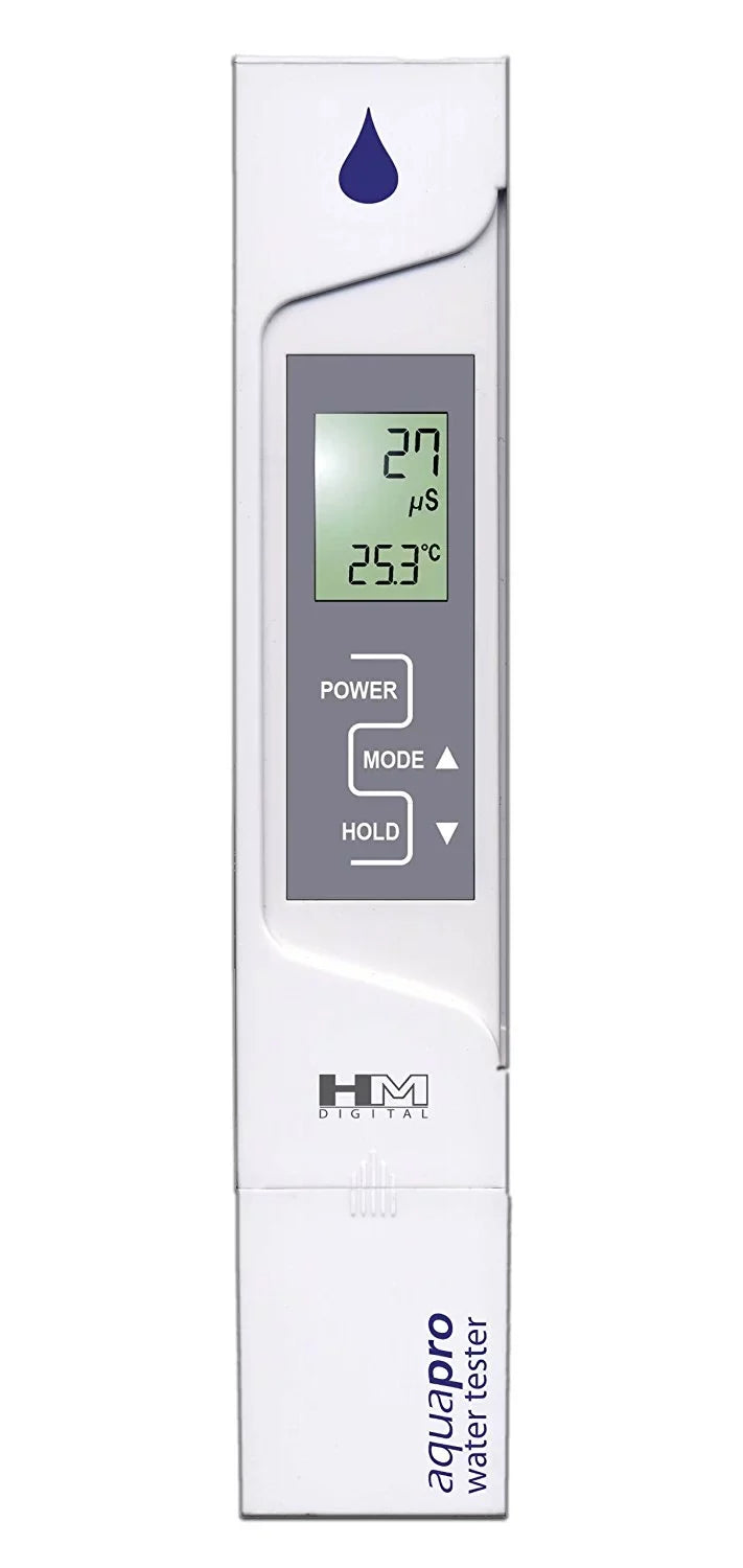 AP-2 AquaPro Water Quality Electrical Conductivity Tester, 0-9999 µS Range, 1 µS Resolution, +/- 2% Readout Accuracy, Measures electrical conductivity (EC).., By HM Digital