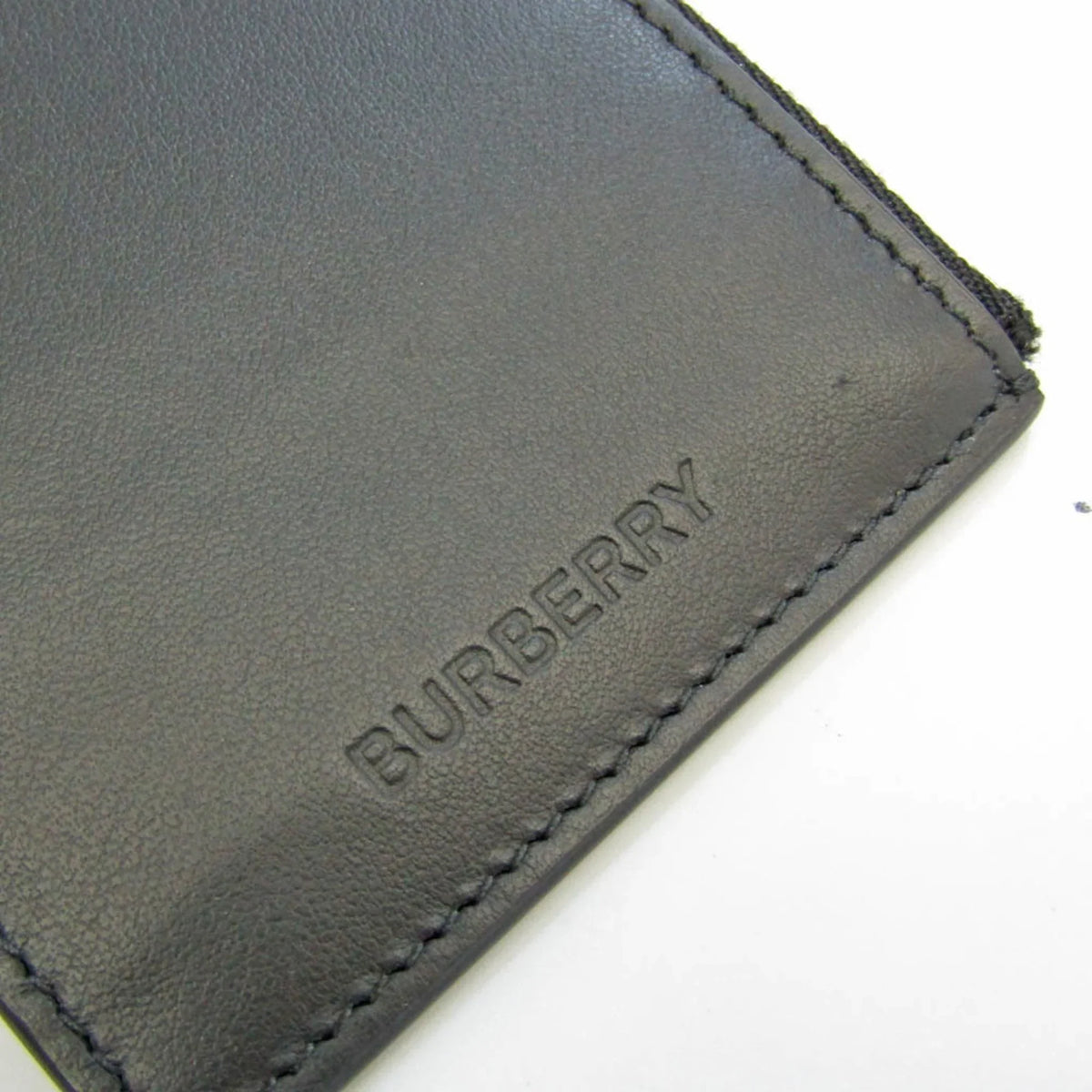 Pre-Owned Burberry Coin Case 8051832 Leather Card Case Dark (Good)
