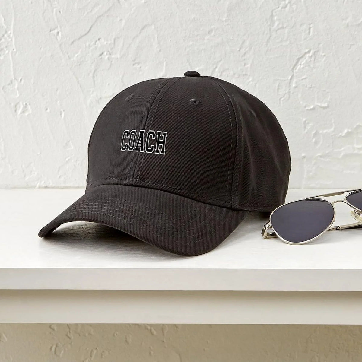 CafePress - Coach Charcoal Cap - Printed Adjustable Cotton Canvas Midnight Baseball Hat