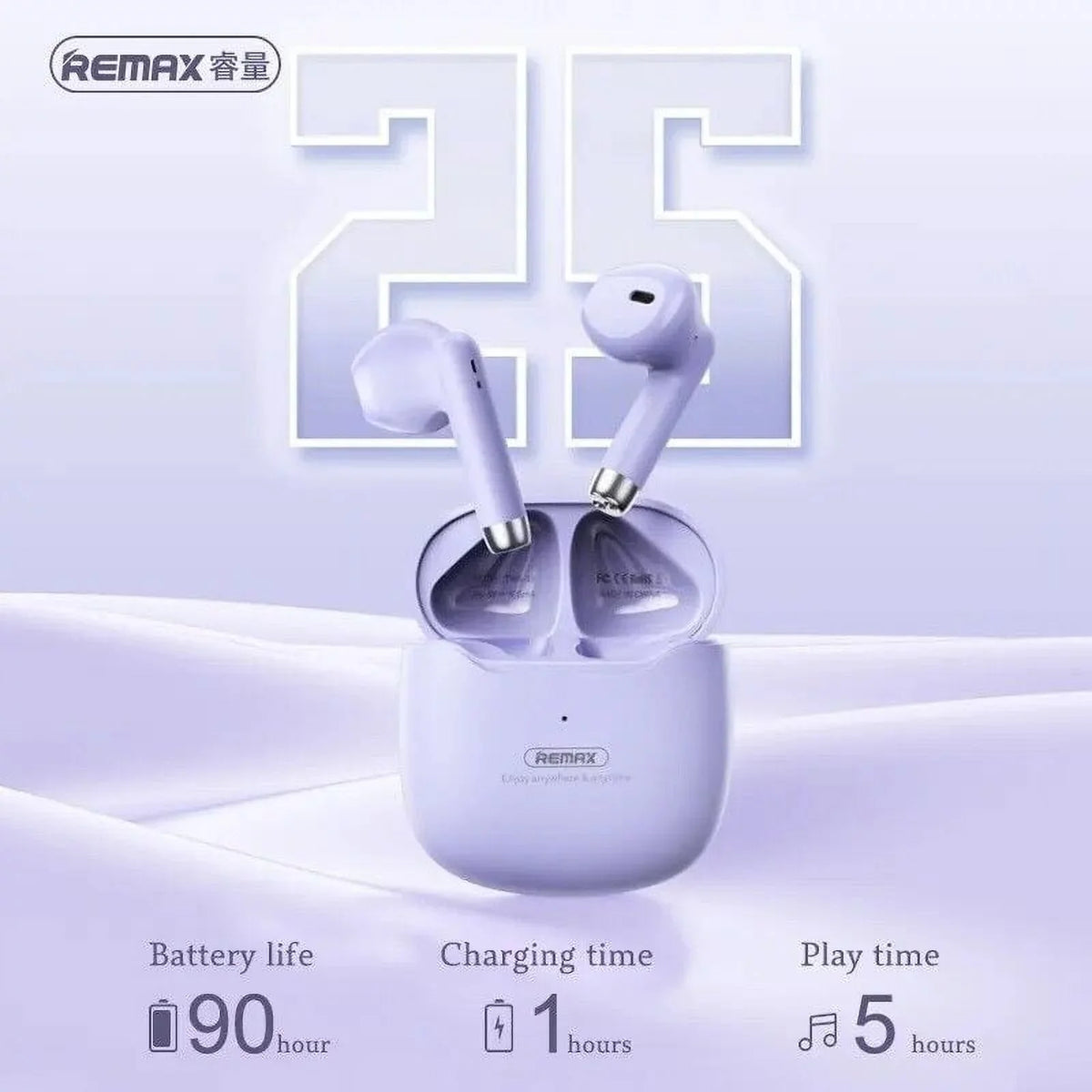 for ZTE Axon 30 5G Bluetooth 5.3 Earbuds Stereo Bass, in Ear Noise Cancelling Mic, Earphones IP7 Waterproof Sports, 32H Playtime USB C Mini Charging Case Ear Buds - Onyx