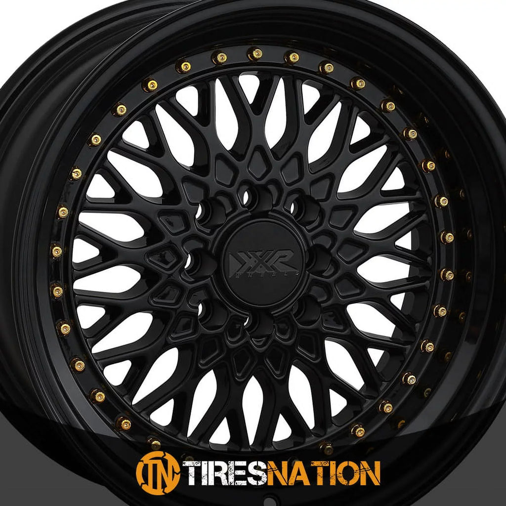 XXR 536 15x8 4x100/4x114.3 20et Dark / Gold Rivets Wheel