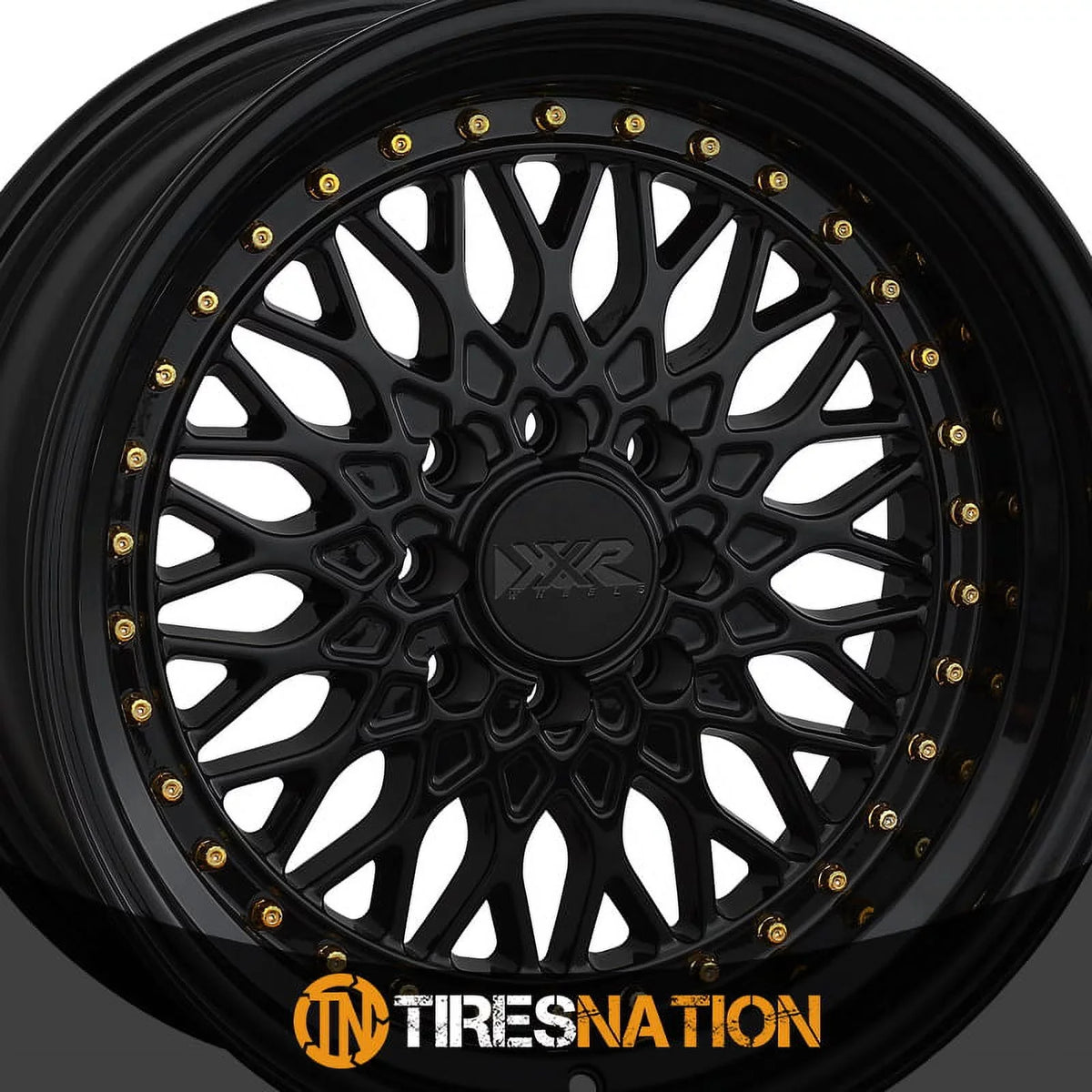 XXR 536 15x8 4x100/4x114.3 20et Dark / Gold Rivets Wheel