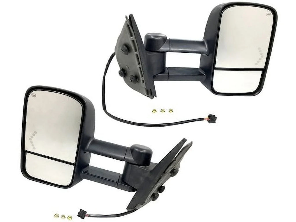 Mirror Set - Compatible with 2007 - 2014 Chevy Silverado 3500 HD 2008 2009 2010 2011 2012 2013