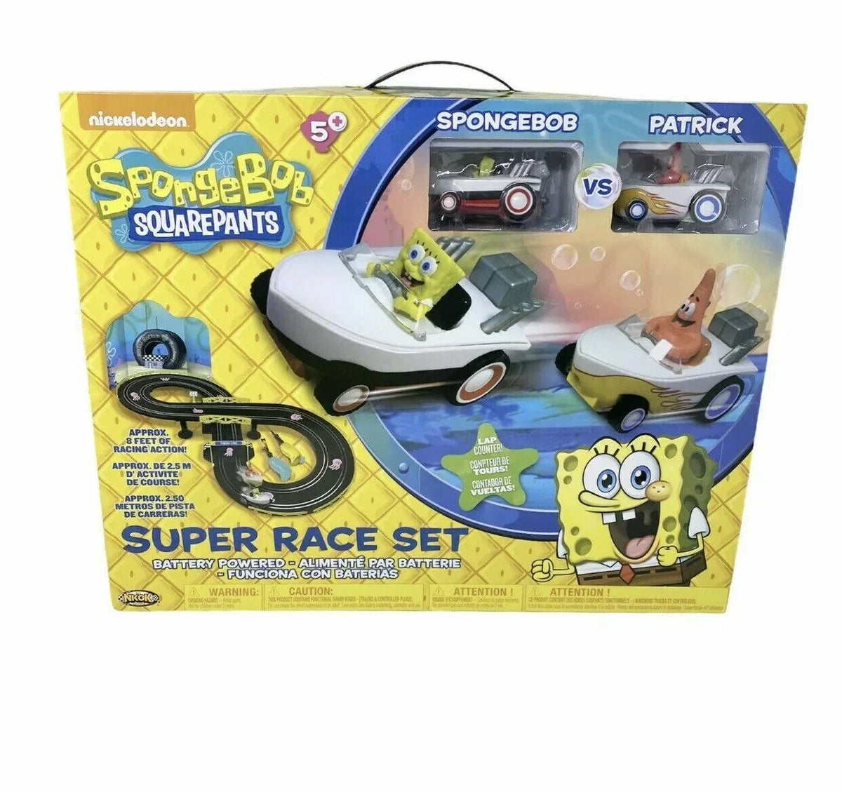 SPONGEBOB SQUAREPANTS SUPER RACE SET BOAT RACE TRACK AND RACERS
