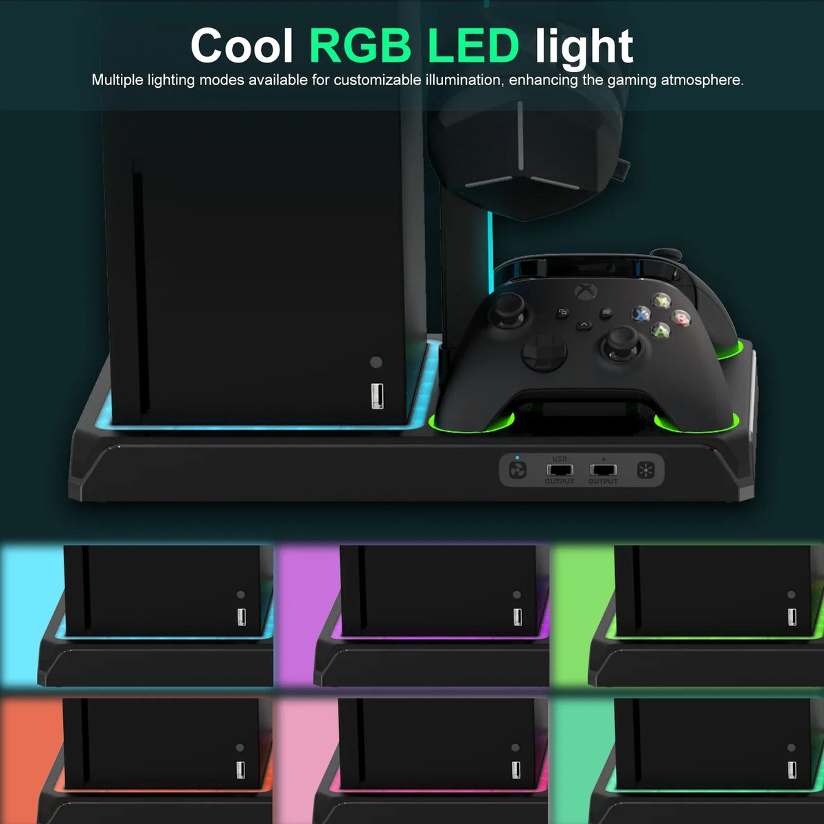 Vertical Charging Stand with Cooling Fan for Xbox Series X/S, Cooling Station Dock with 12 Games Storage Organizer, Dual Controller Charger Station & Headphone Holder with 2 X 1400 mAh Battery Packs
