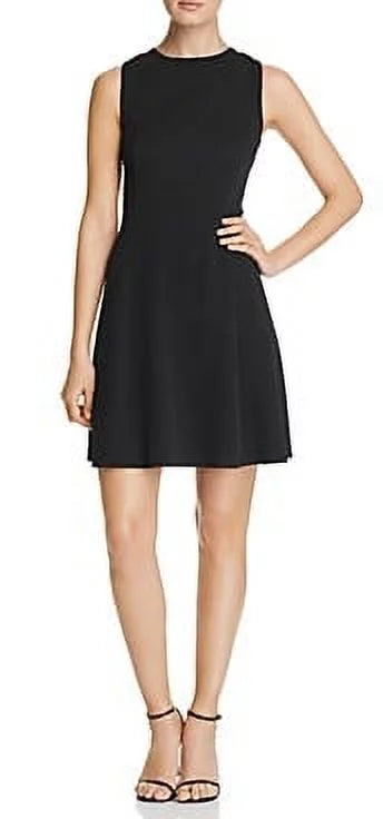 Karl Lagerfeld Onyx Textured Fit-and-Flare Dress, US 16