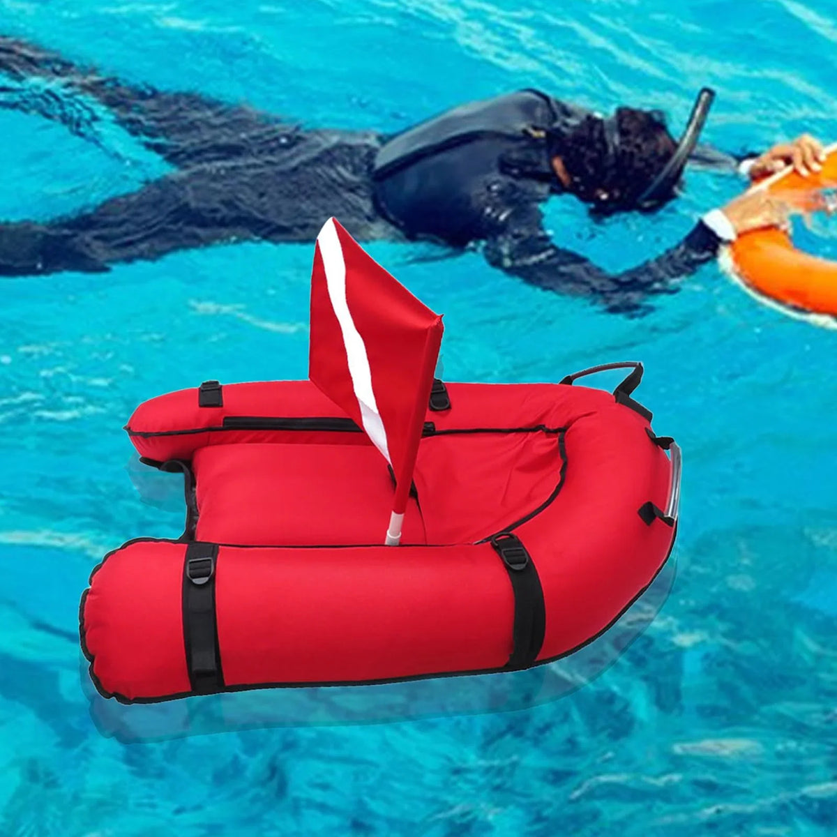 funtasica Diving Float Buoy Scuba Dive Flag Float Diving Safe Portable Dive Buoy Inflatable for diving Snorkeling Underwater Sports