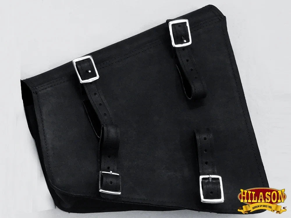 15HS Motorcycle Bike Right Side Saddle Bag Leather Rigid Flap Solo Western