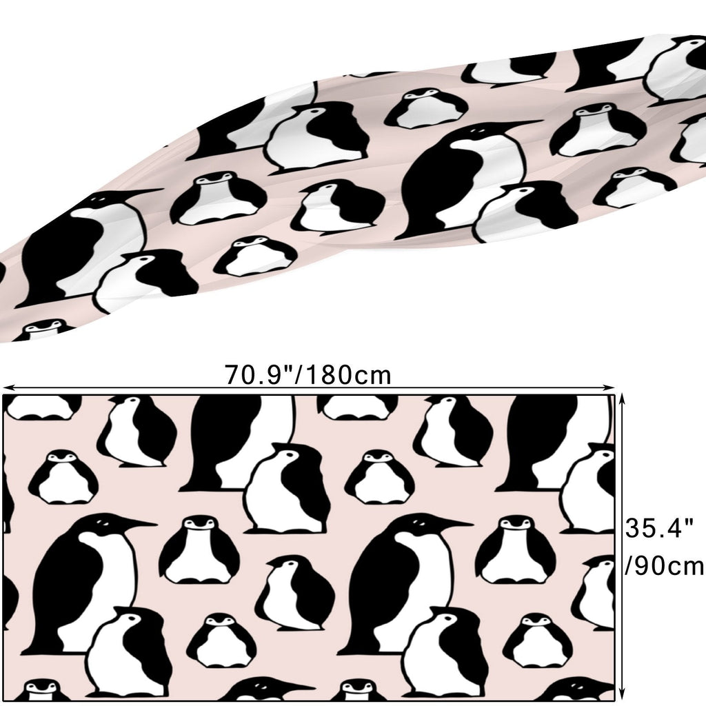 FREEAMG Penguins Silk Long Scarf for Women Large Oblong Sunscreen Shawls Wraps Neck Headscarf Hair Wraps Gift Packed