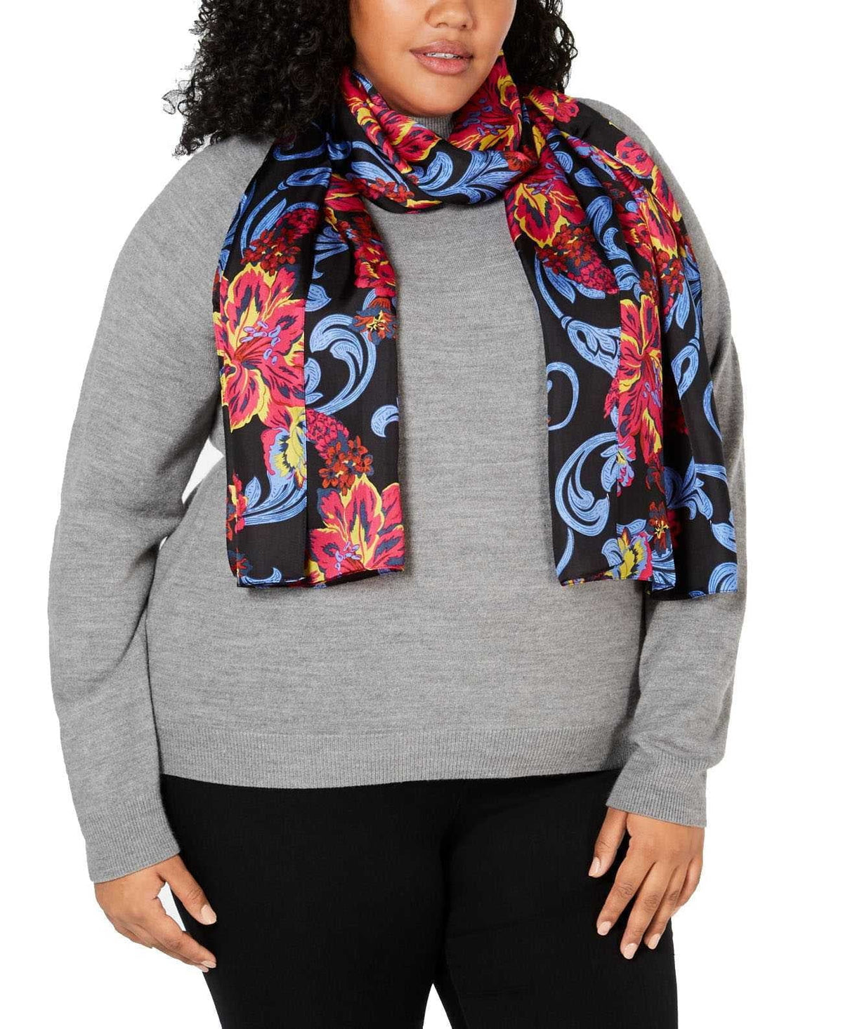 Echo Giving Me Butterflies Silk Scarf Charcoal One Size)