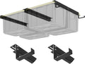 LIHONG Overhead Garage Storage Rack, Bin Organization System, Ceiling Racks, Adjustable Tote Storage Rails, Supports Most Storage Bins, 4 Sets, 2 Hooks