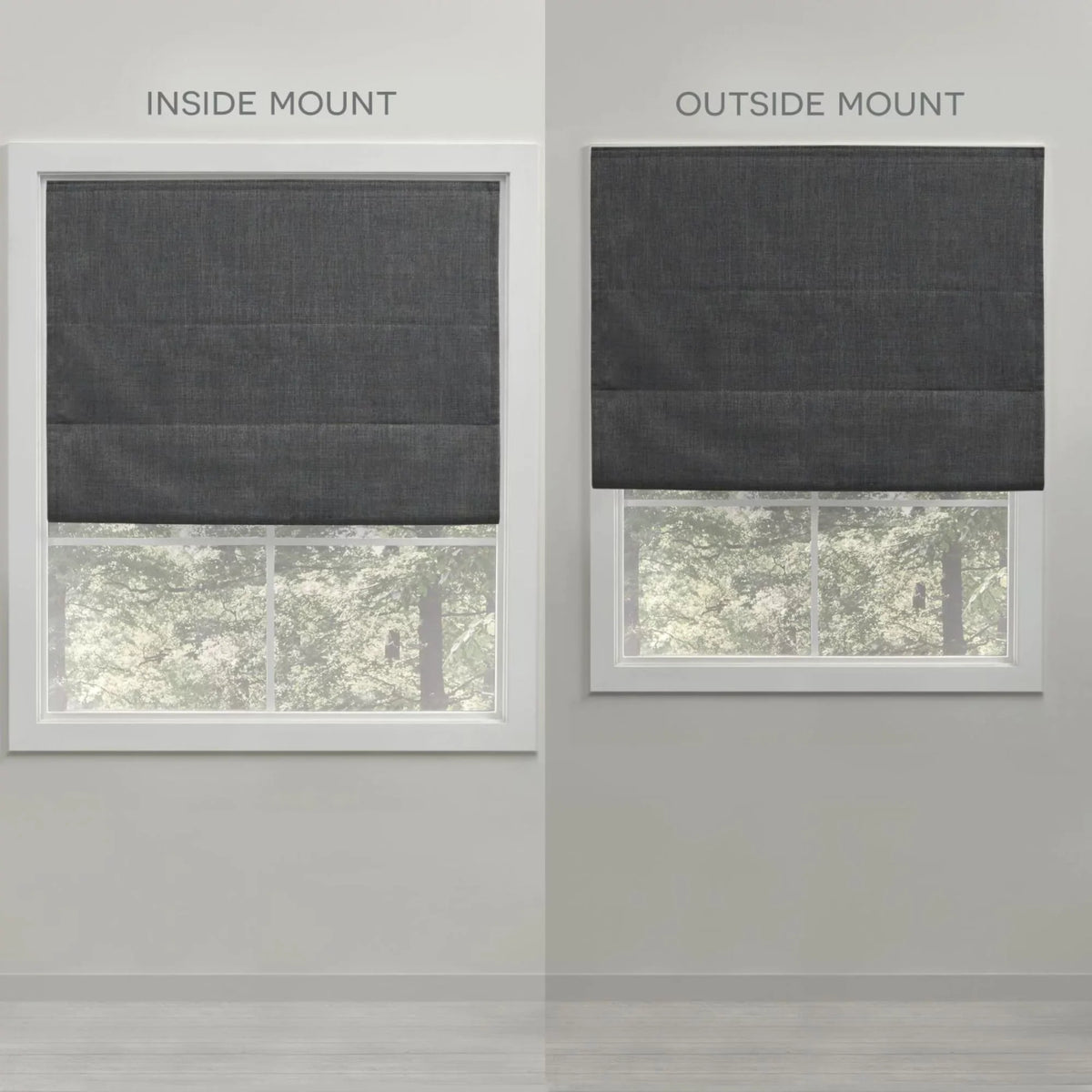 Exclusive Home Esme Total Dark Roman Shade, 34"x64", Dark Grey