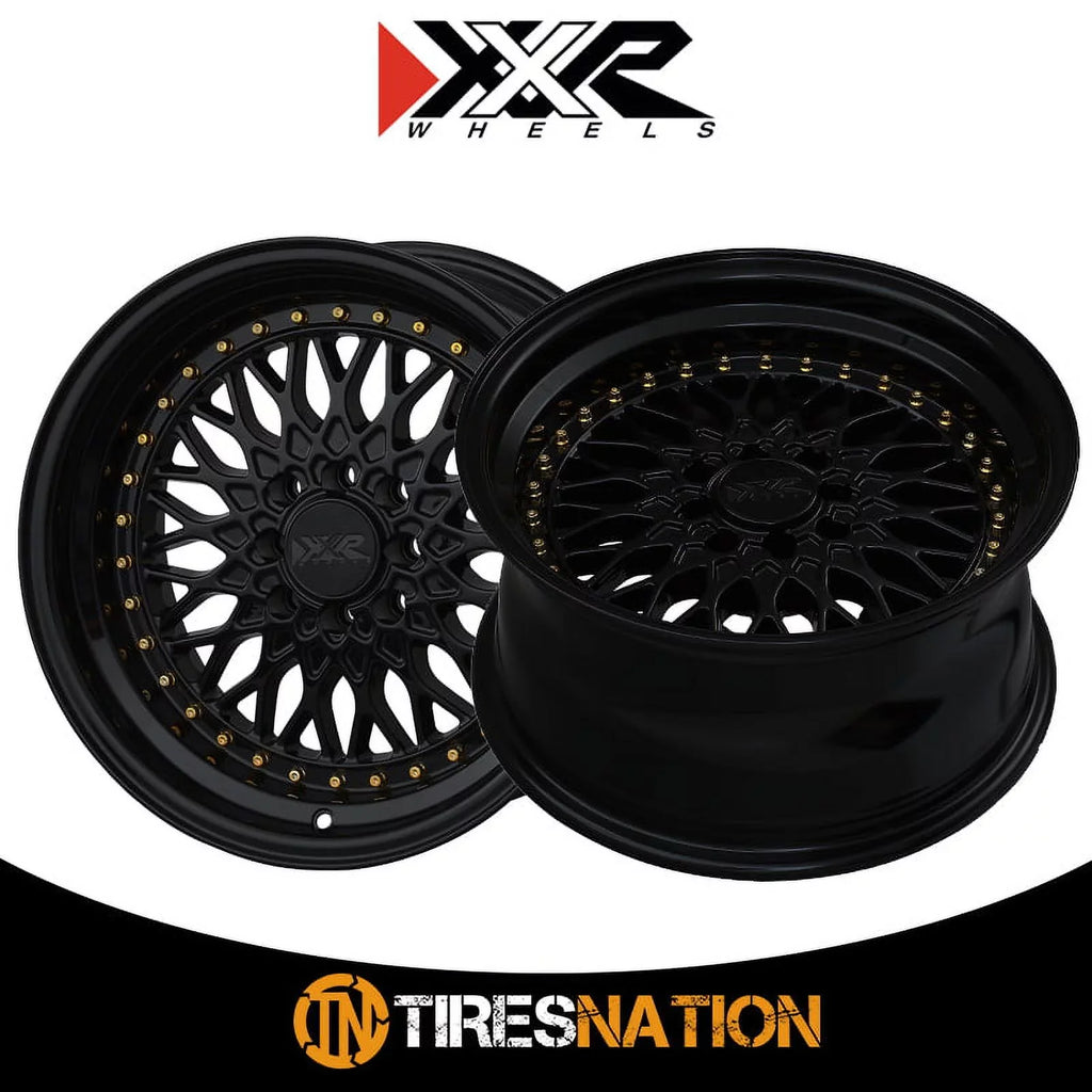 XXR 536 15x8 4x100/4x114.3 20et Dark / Gold Rivets Wheel