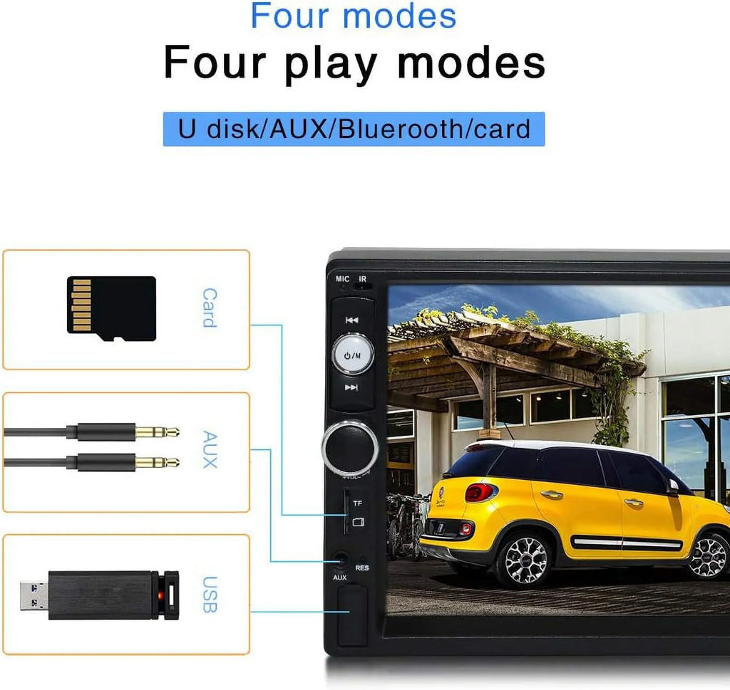 HD Touch Screen Car Stereo Car MP4 MP5 player 2 DIN Bluetooth 7 Centimeter car radio with Rear View Camera/ Mirror Link /Car Audio /Video /FM /USB /TF /AUX