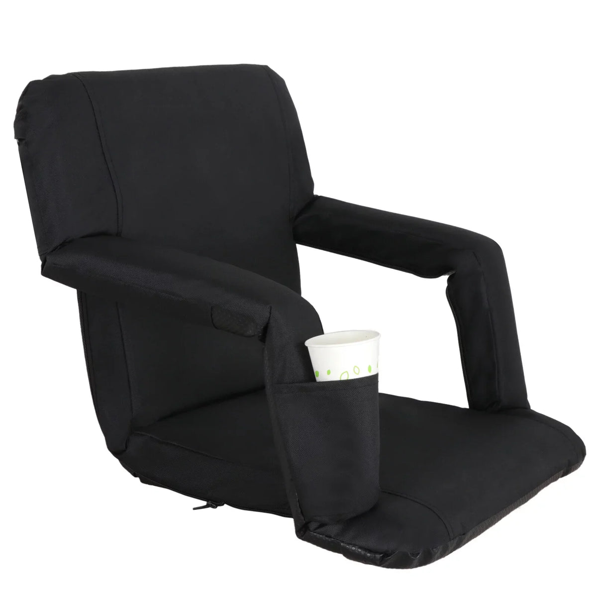 HomGarden Portable Stadium Seat Chair for Bleachers, 6 Reclining Folding Seat Waterproof, Midnight