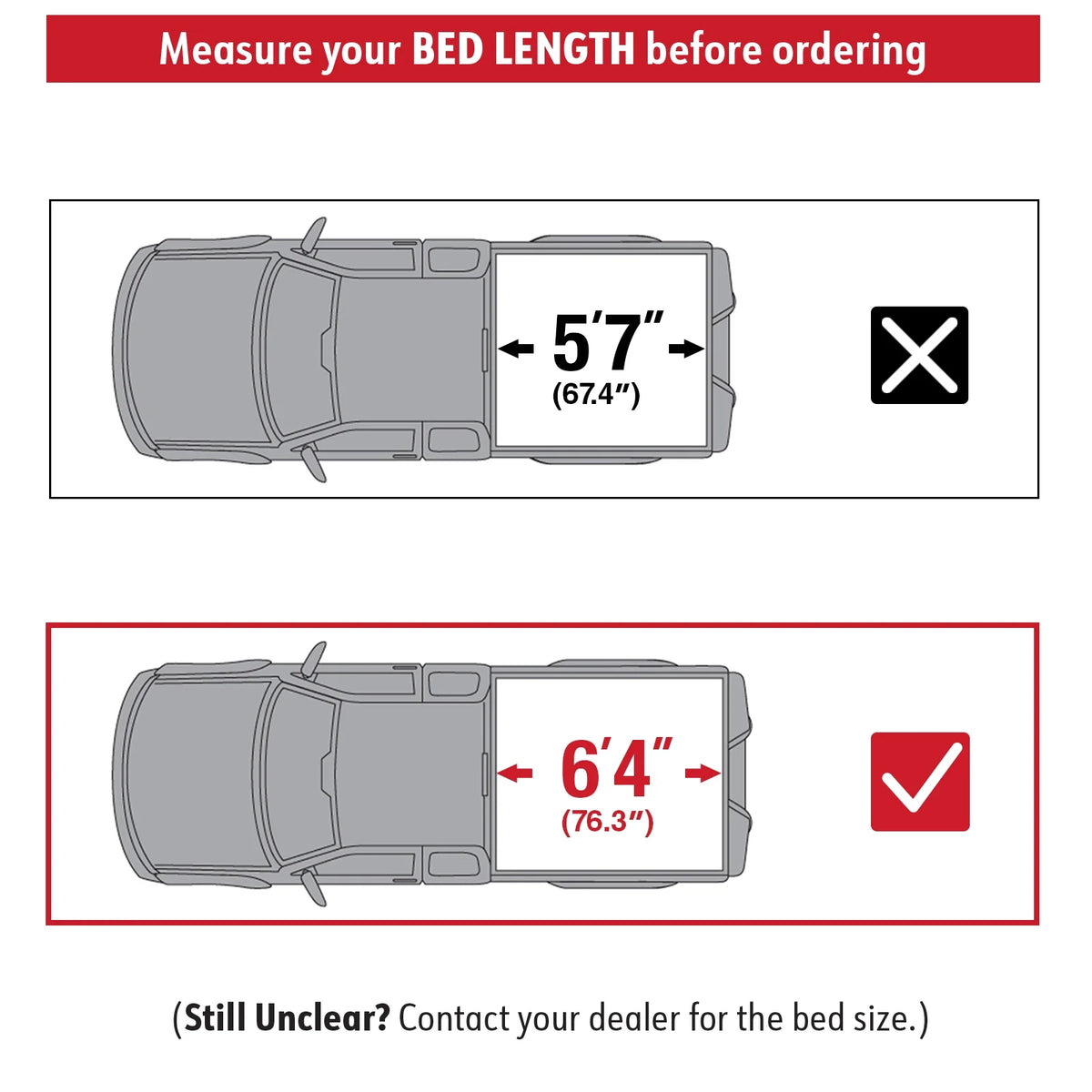 MaxMate Soft Quad-fold Truck Bed Tonneau Cover Compatible with 2019-2024 Ram 1500 New Body (NOT FIT 19-23 Classic) | 6'4" (76") Bed | TCD484045