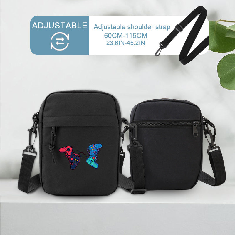 moocr Games Handle Print Lightweight Casual Sling Bag With Detachable Shoulder Strap Men‘s And Women‘s Crossbody Bag For Travel & Daily Commute & Outdoor Sports