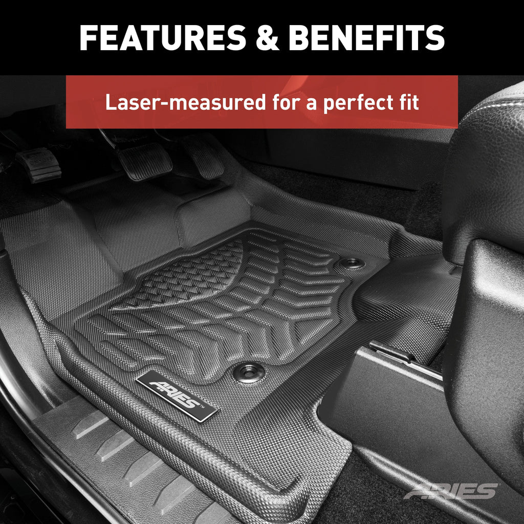 ARIES JP01311809 StyleGuard XD Midnight Custom Floor Liners, Select Jeep Renegade, 1st Row Only