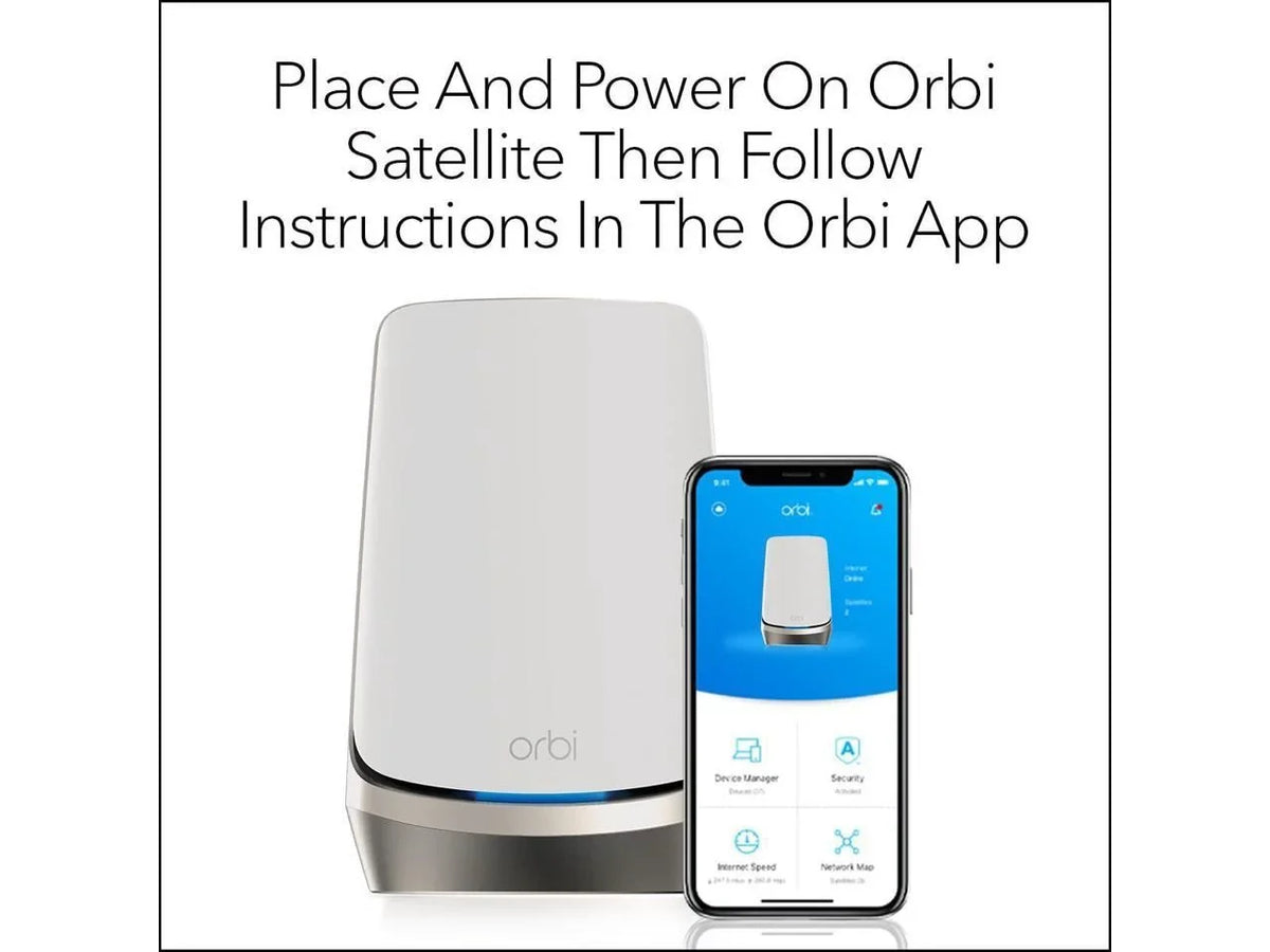 NETGEAR Orbi Quad-Band WiFi 6E Mesh Add-on Satellite (RBSE960) - Works with Orbi RBRE960, RBKE962, RBKE963, Adds Coverage Up to 3,000 sq. ft, AXE11000 (10.8Gbps)