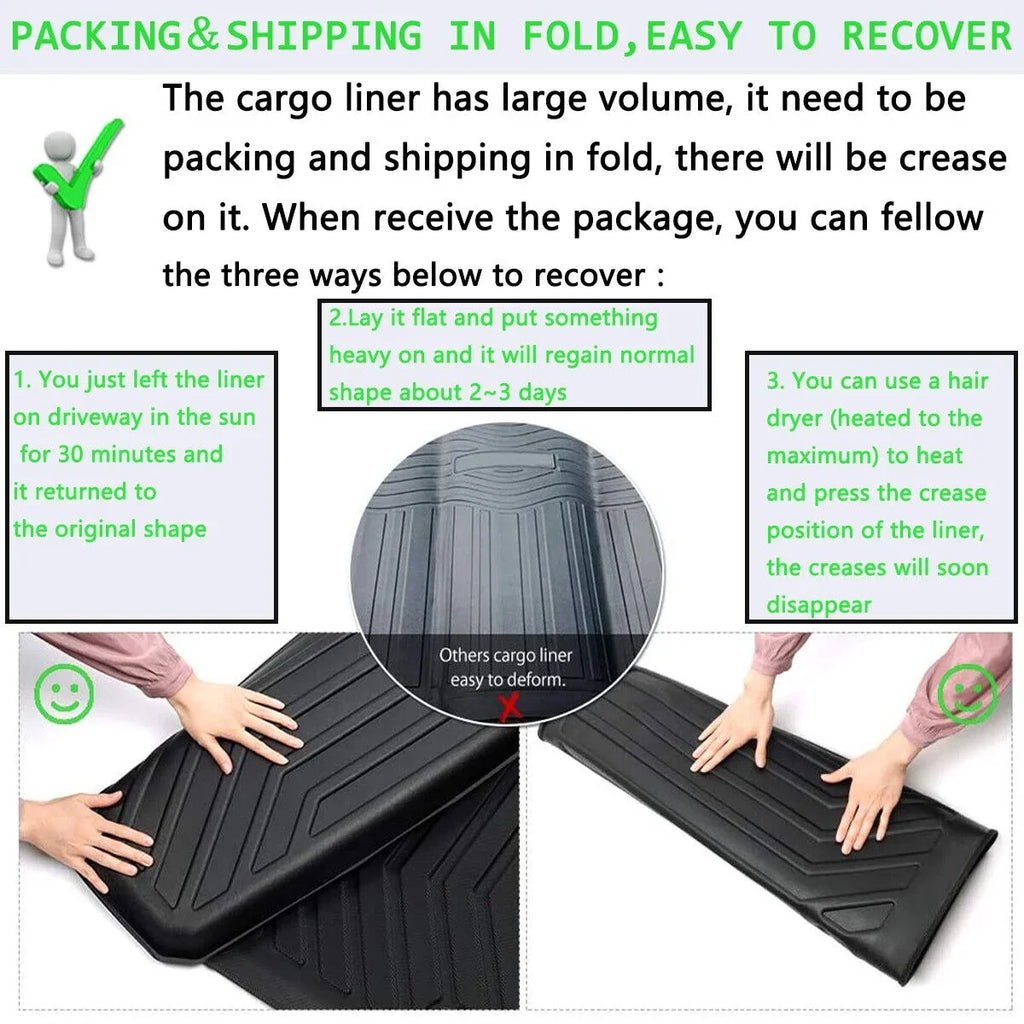 Trunk Liner TPO Cargo Mats for 2014-2018 Subaru Forester Reliable Protection