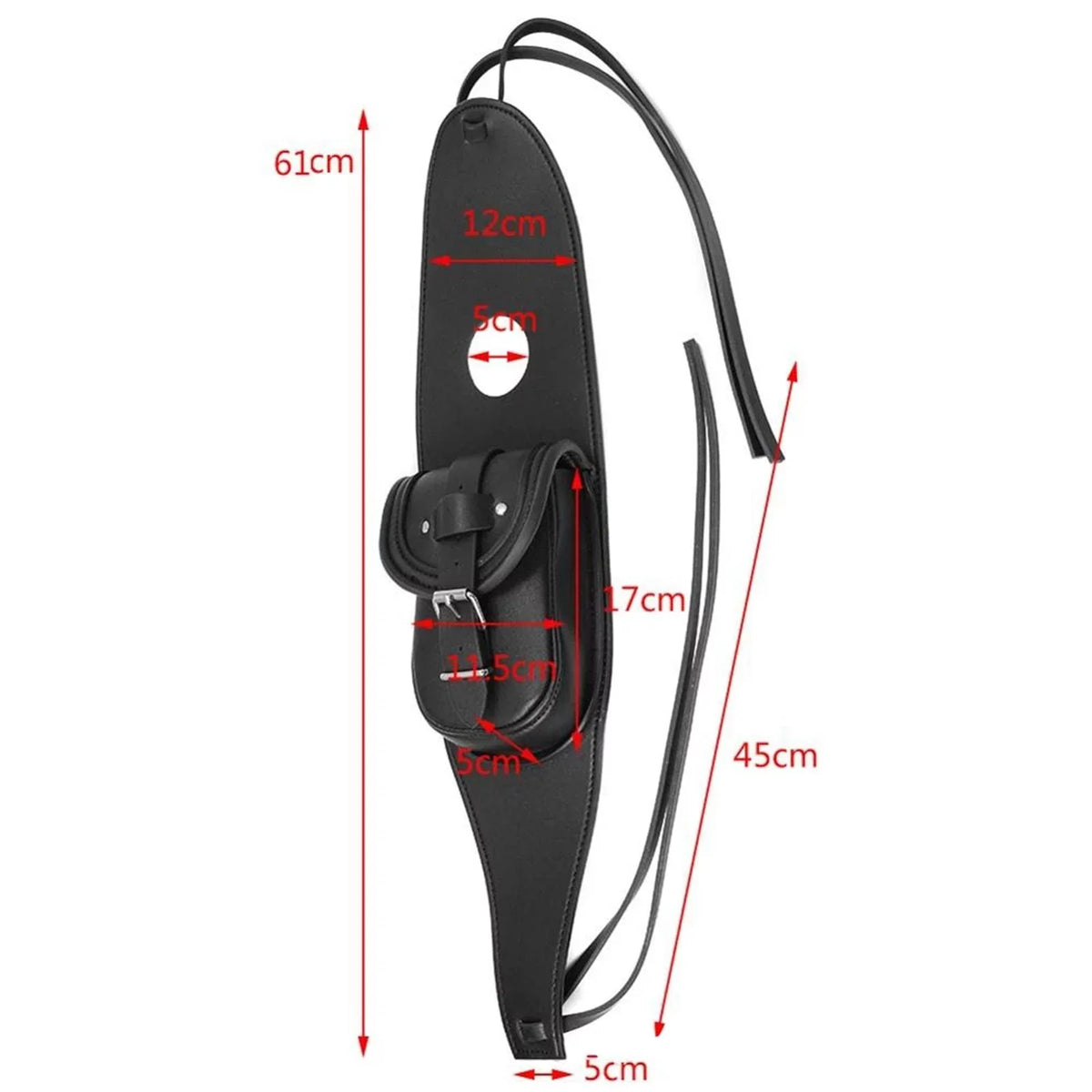Fuel Tank Cover Bag Panel Cover Bag, Easy to Install Onyx Small and Portable Accessory Retro PU Leather Console Center Pouch Tool Bag