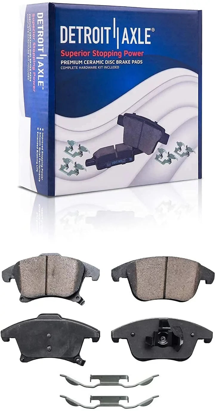 Detroit Axle - Front Brake Kit for 13-20 Ford Fusion, 13-16 Lincoln MKZ Replacement 2013 2014 2015 2016 2017 2018 2019 2020 Disc Brakes Rotors Ceramic Brake Pads: 11.81'' Rotors