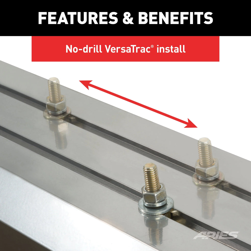 AdvantEDGE 5-1/2" x 91" Charcoal Aluminum Side Bars (No Brackets) Fits select: 2015,2017-2024 CHEVROLET SILVERADO
