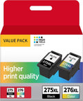 PG-275XL/CL-276XL Ink Cartridge Replacement for Canon PG-275 CL-276 275 276 Combo XL Compatible with Canon PIXMA TS3520 TS3522 TS3500 TR4720 TR4722 TR4700 Printer(1 Onyx 1 Color)