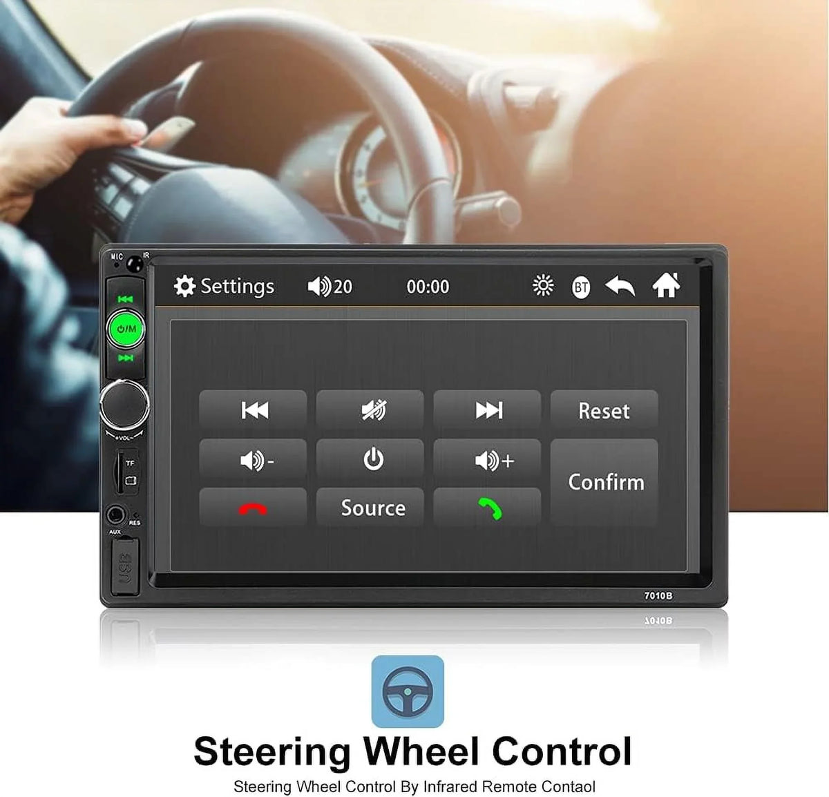 HD Touch Screen Car Stereo Car MP4 MP5 player 2 DIN Bluetooth 7 Centimeter car radio with Rear View Camera/ Mirror Link /Car Audio /Video /FM /USB /TF /AUX