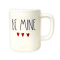 Rae Dunn By Magenta White BE MINE Ceramic Mug with Dark LL Letter Interior Red Tea Mug Valentines Day Gift