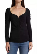 Veronica Beard Women's Midnight Priyanka Ruched Jersey Pullover Top, Large