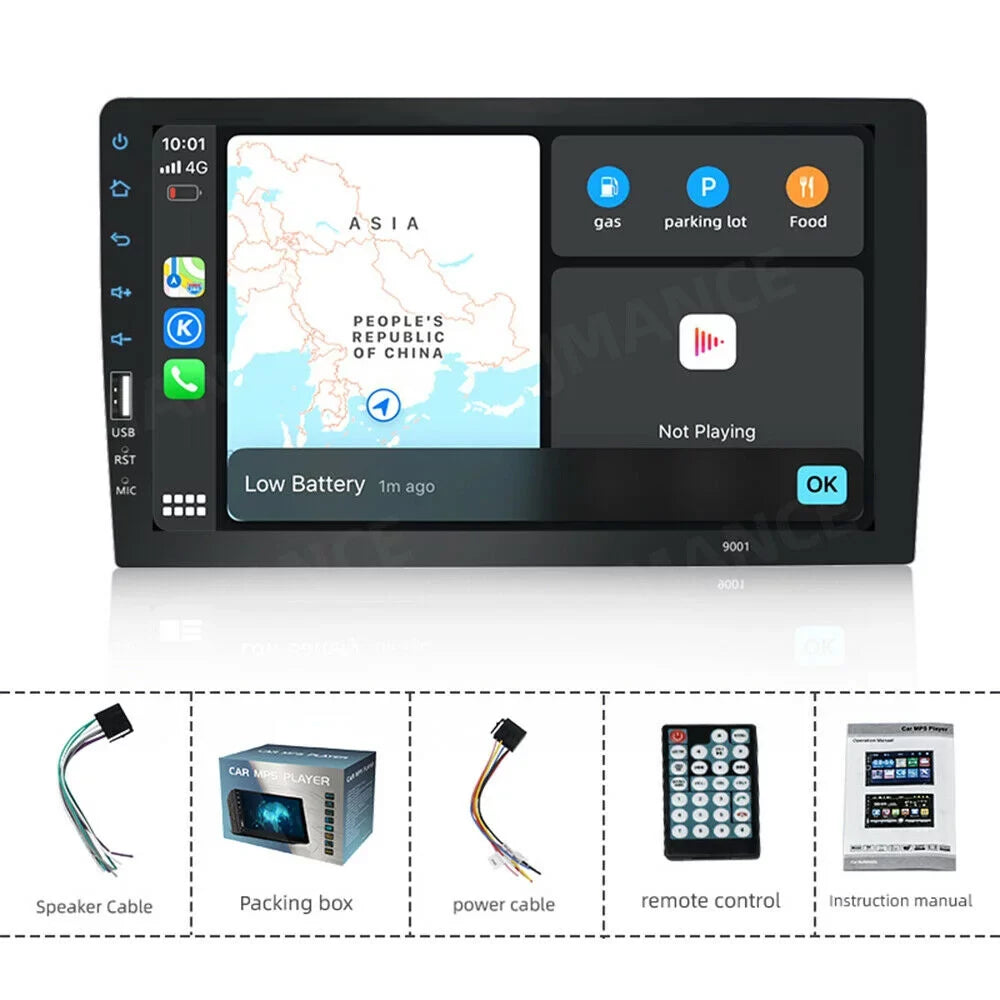 JMANCE MP5 Apple Carplay Android Auto Car Audio GPS 9" Single Din FM Radio with Camera