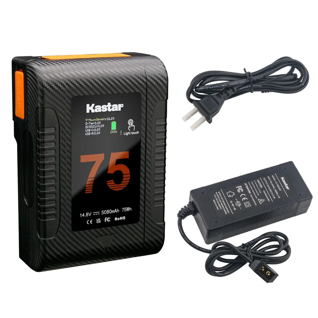 Kastar 1-Pack BP-Z75W Battery and D-Tap Charger Compatible with Sony HDW-730 HDW-730S HDW-750 HDW-750CE HDW-750P HDW-790 HDW-790WSP HDW-800 HDW-800P HDW-F900 HDW-F900H HDW-F900R HDW-S280 Camera
