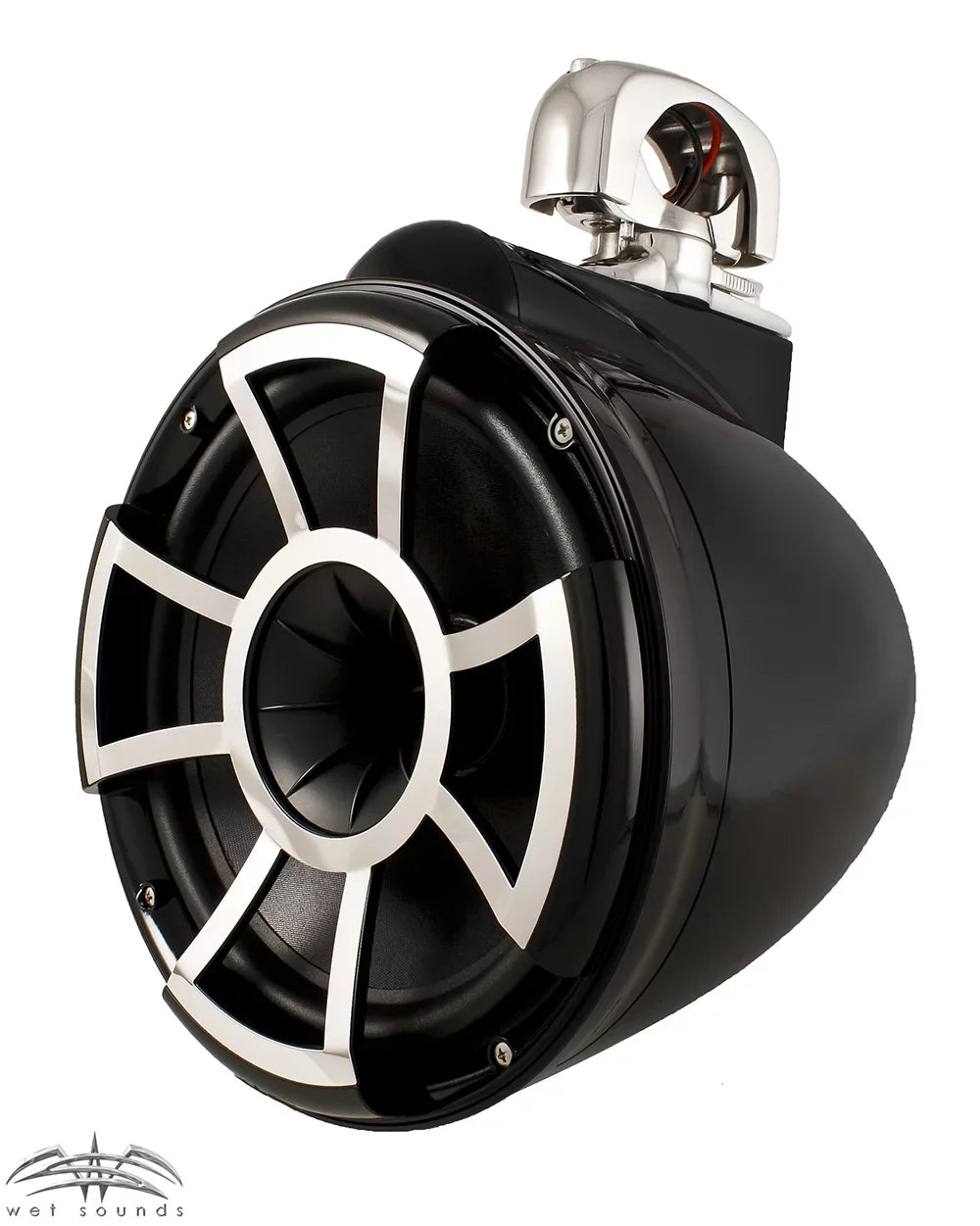 Wet Sounds For Malibu G3: Two Pairs of REV10B-SC 10" Dark Swivel Tower Speakers with G3 Adapters & SDX2 Amplifier