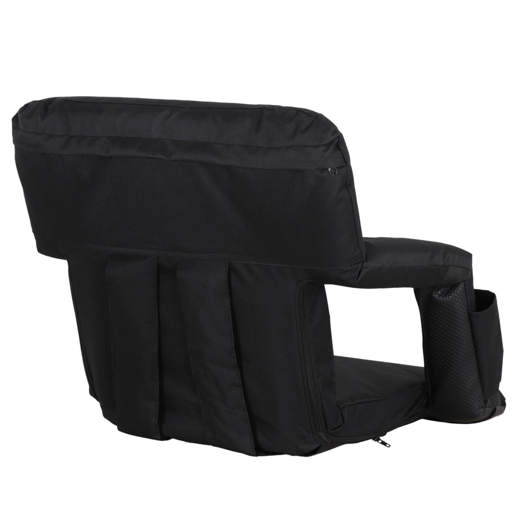 HomGarden Portable Stadium Seat Chair for Bleachers, 6 Reclining Folding Seat Waterproof, Midnight