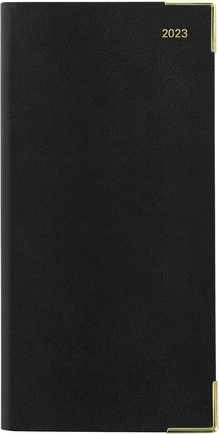 Of London 12S Daily Planner, Day Per Page, Classic Slim Month Per Page, 13 Months Jan 2023 - Jan 2024, Landscape Diary 2023 6 5/8" 3 1/4" Charcoal