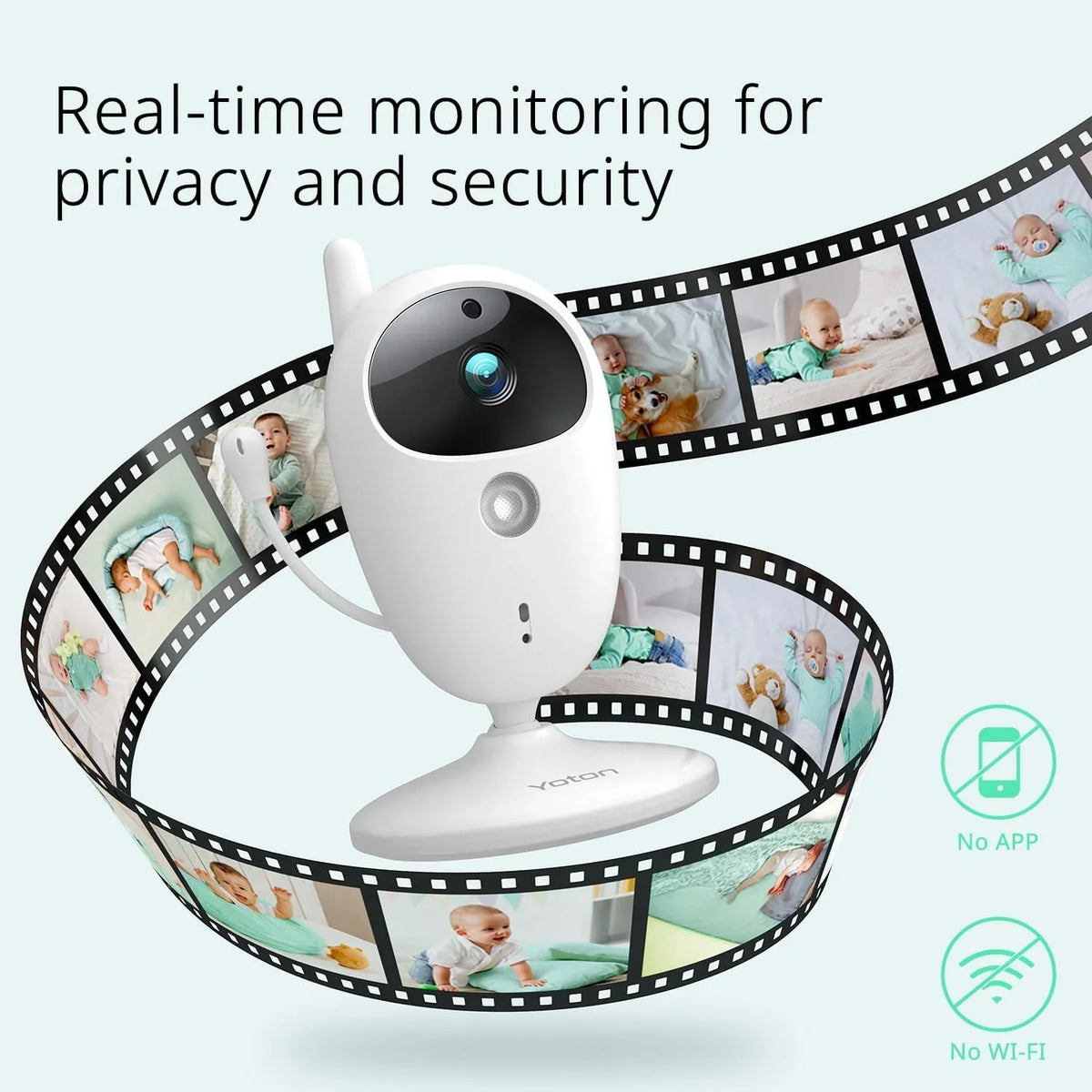 Yoton Baby Monitor with Camera, Unit LCD Screen Home Security, 2.4GHz Wireless Digital Transmission, VOX Mode, Temperature Sensor, Night Vision, 8 Lullabies, Two Way Talk