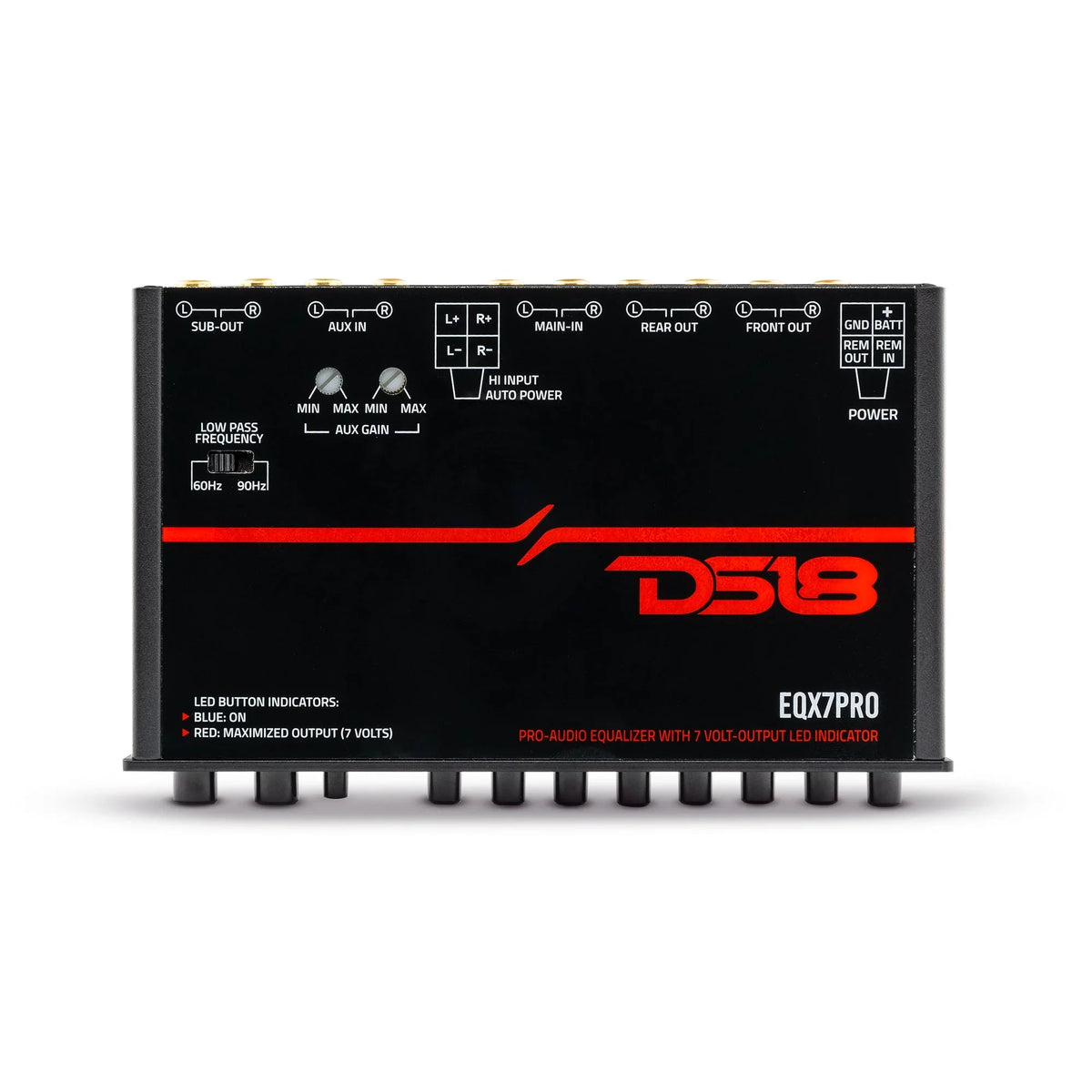 DS18 7 Band Pro Car Audio Graphic Equalizer Passive Subwoofer Crossover EQX7PRO