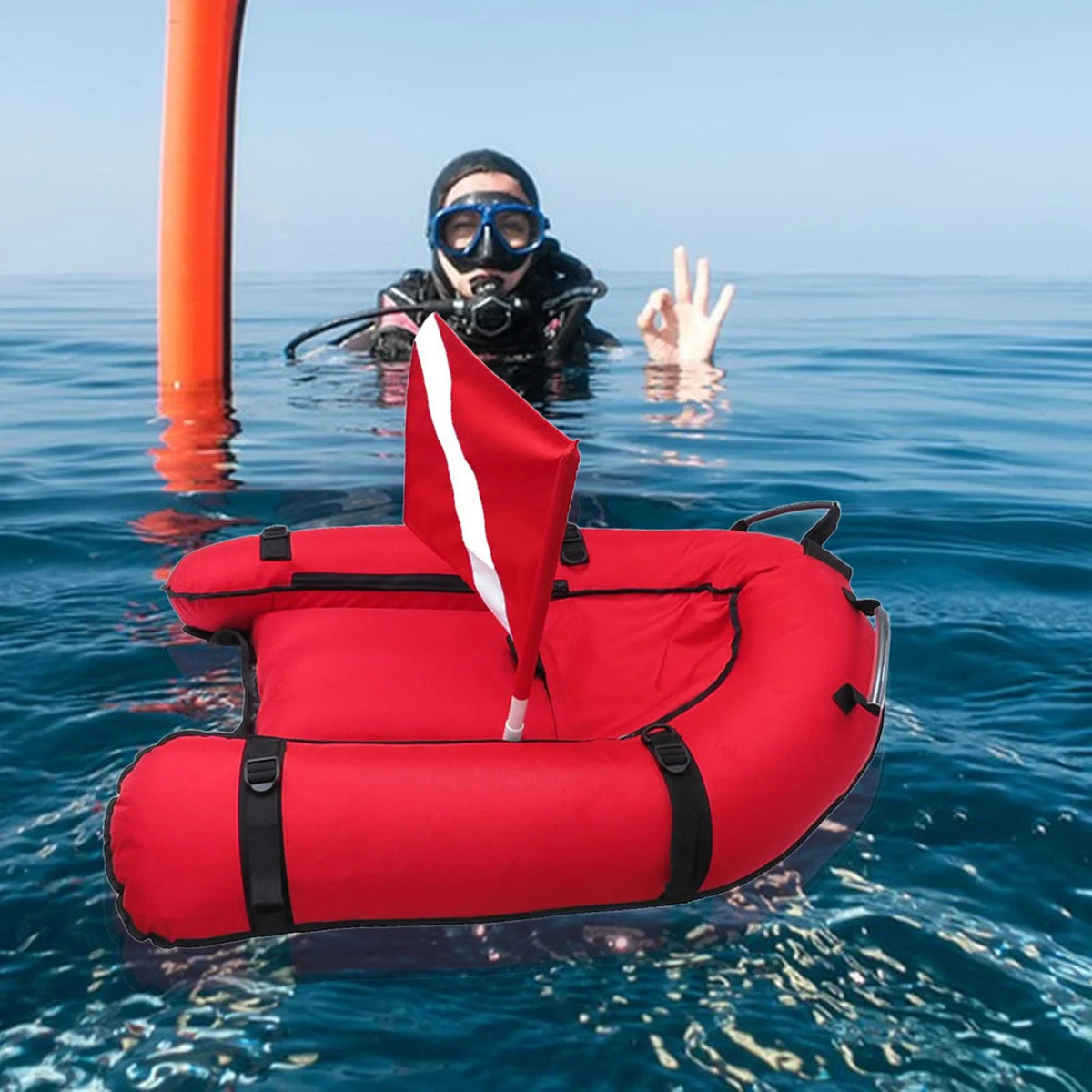 funtasica Diving Float Buoy Scuba Dive Flag Float Diving Safe Portable Dive Buoy Inflatable for diving Snorkeling Underwater Sports