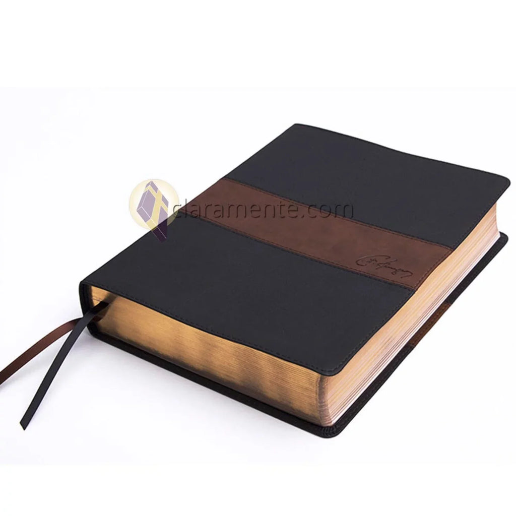 RVR 1960 Biblia de estudio Spurgeon, negro/marrón símil piel (Hardcover)