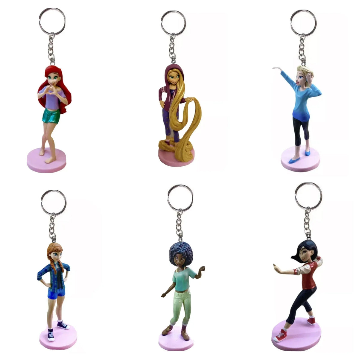 Vanellope Sports Princes Tiana Anna Elsa Ariel Rapunzel Mulan 6 Pc Fan Pull Plastic