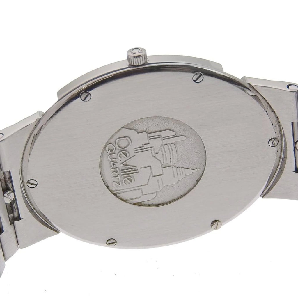 Pre-Owned Omega OMEGA De Ville Watch Stainless Steel Swiss Made Silver/Gold Quartz Silver Dial Boys (Fair)
