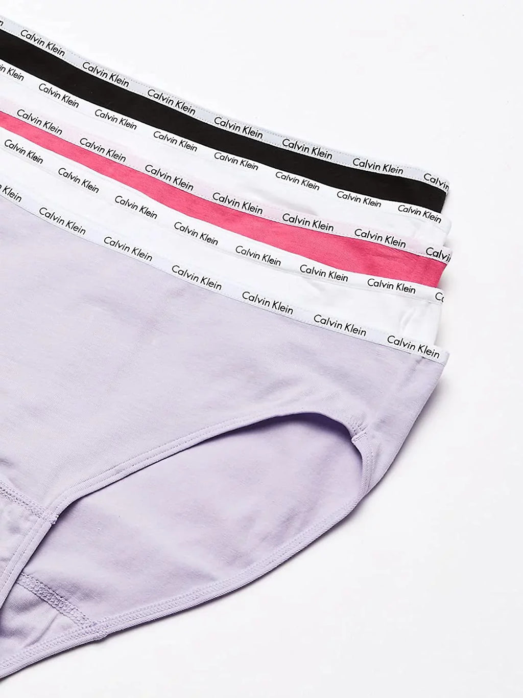 Calvin Klein Women's Cotton Stretch Logo Bikini Panty 5 Pack, Pink Purple, XL