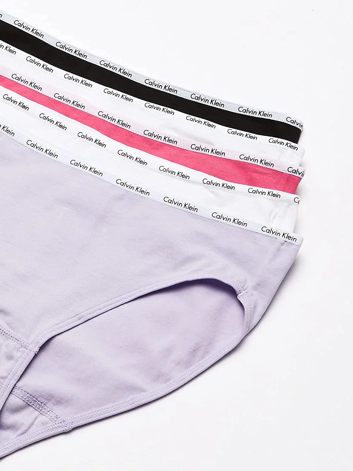 Calvin Klein Women's Cotton Stretch Logo Bikini Panty 5 Pack, Pink Purple, XL