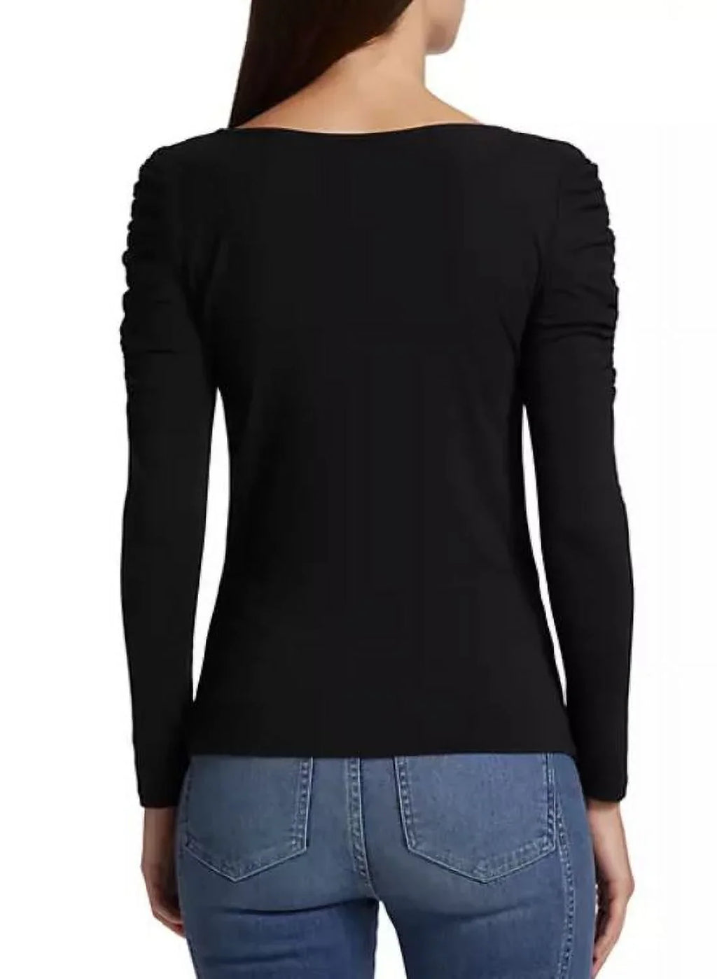 Veronica Beard Women's Midnight Priyanka Ruched Jersey Pullover Top, Large