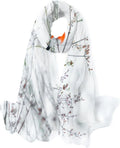 Hyjoy Women Silk Scarf Unit Birds Branches Winter Snow Christmas New Year Hair Wraps Shawls Neck Scarves Colorful Print